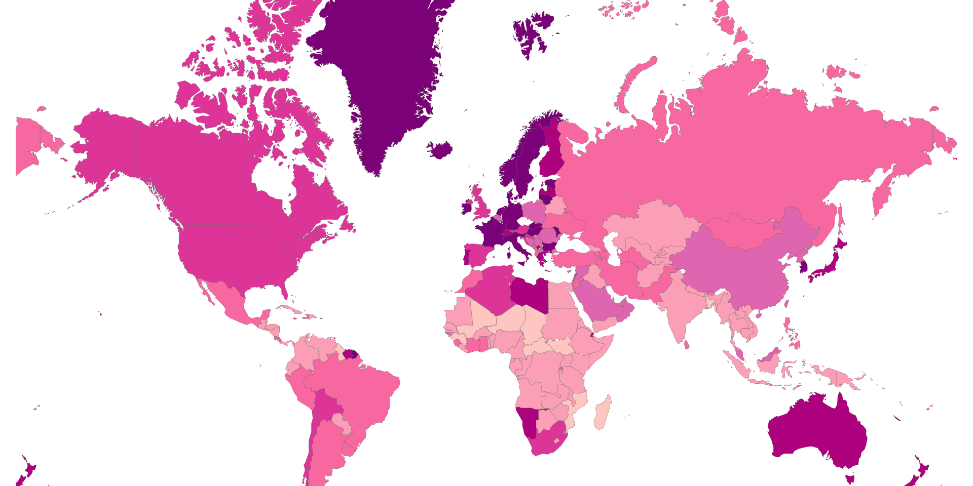 Average Age At First Marriage, Females, By Country