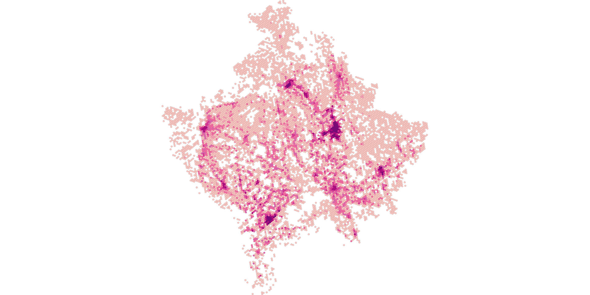 Kosovo Population Density Map