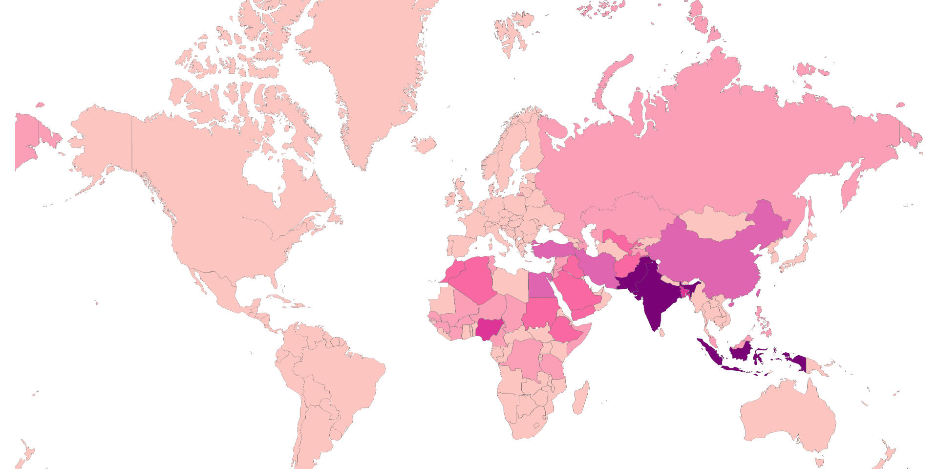 Global Muslim Population by Country Map (2024 Estimates)