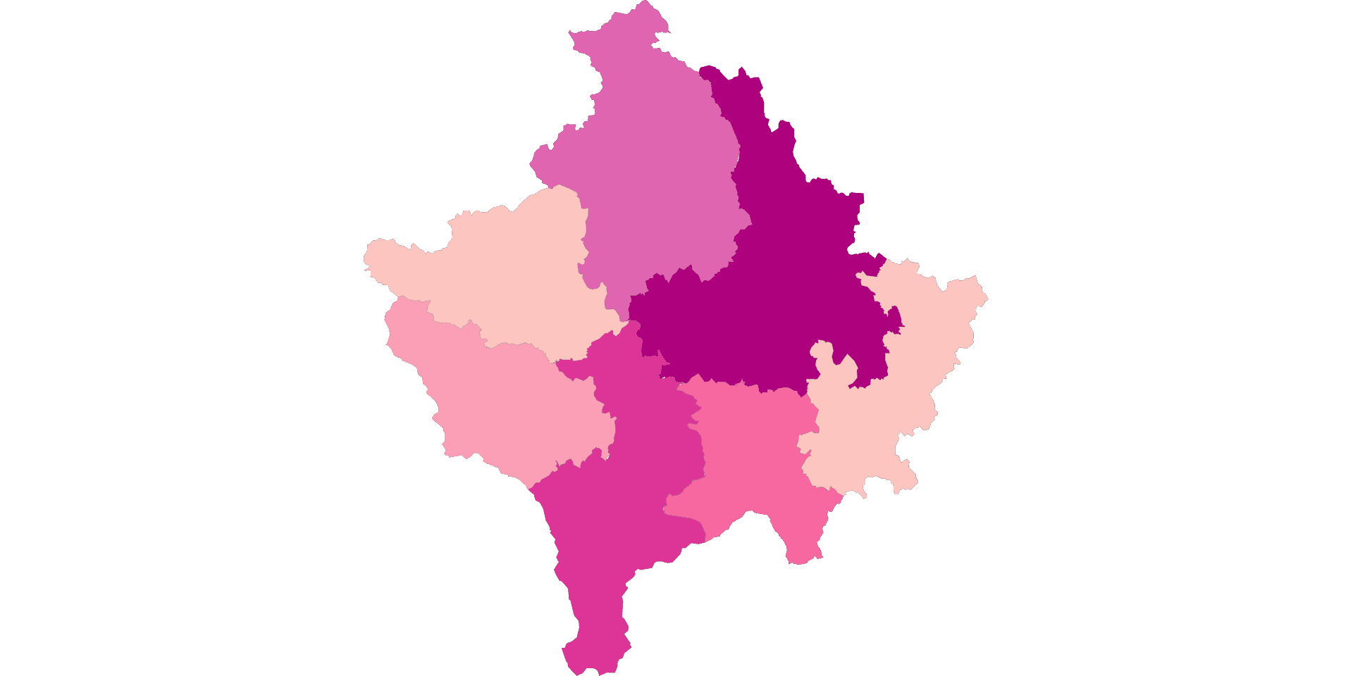 Kosovo Religion by District Map