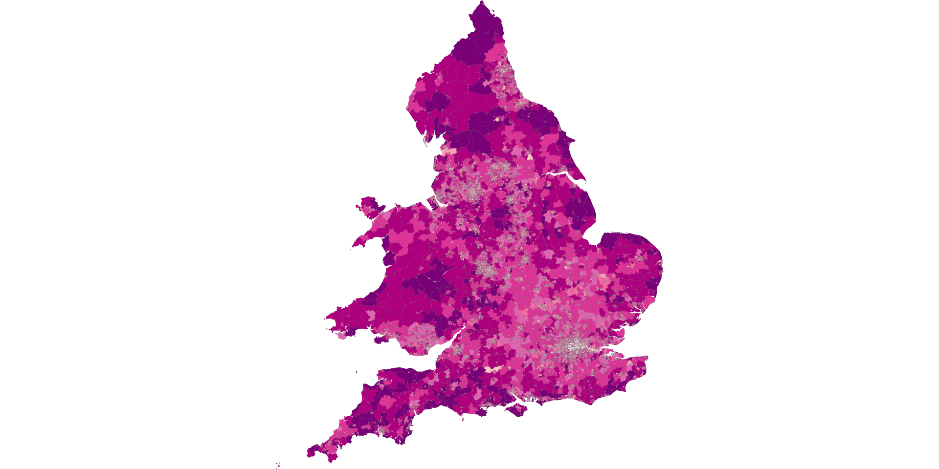 What is the average age of someone in the UK? Age of UK population by MSOA