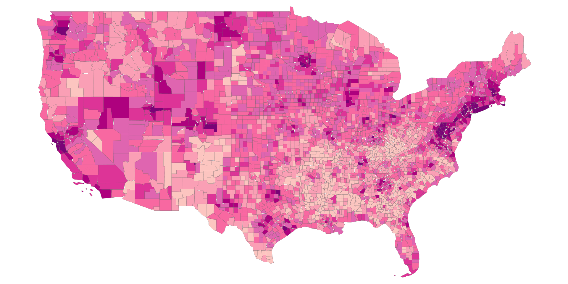 US Median Income by County