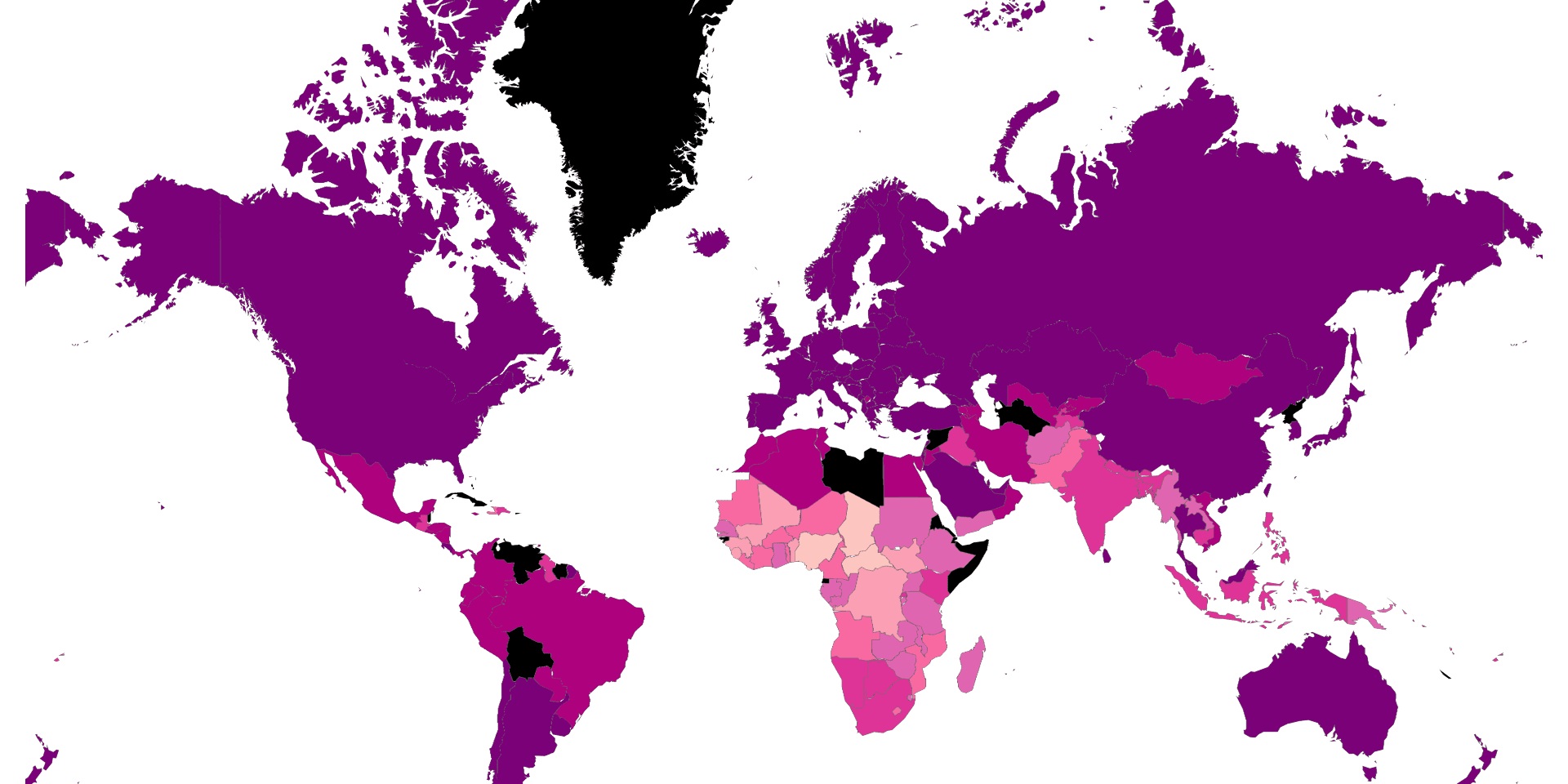 Probability Of Survival To Age 5 (Male) by Country Map
