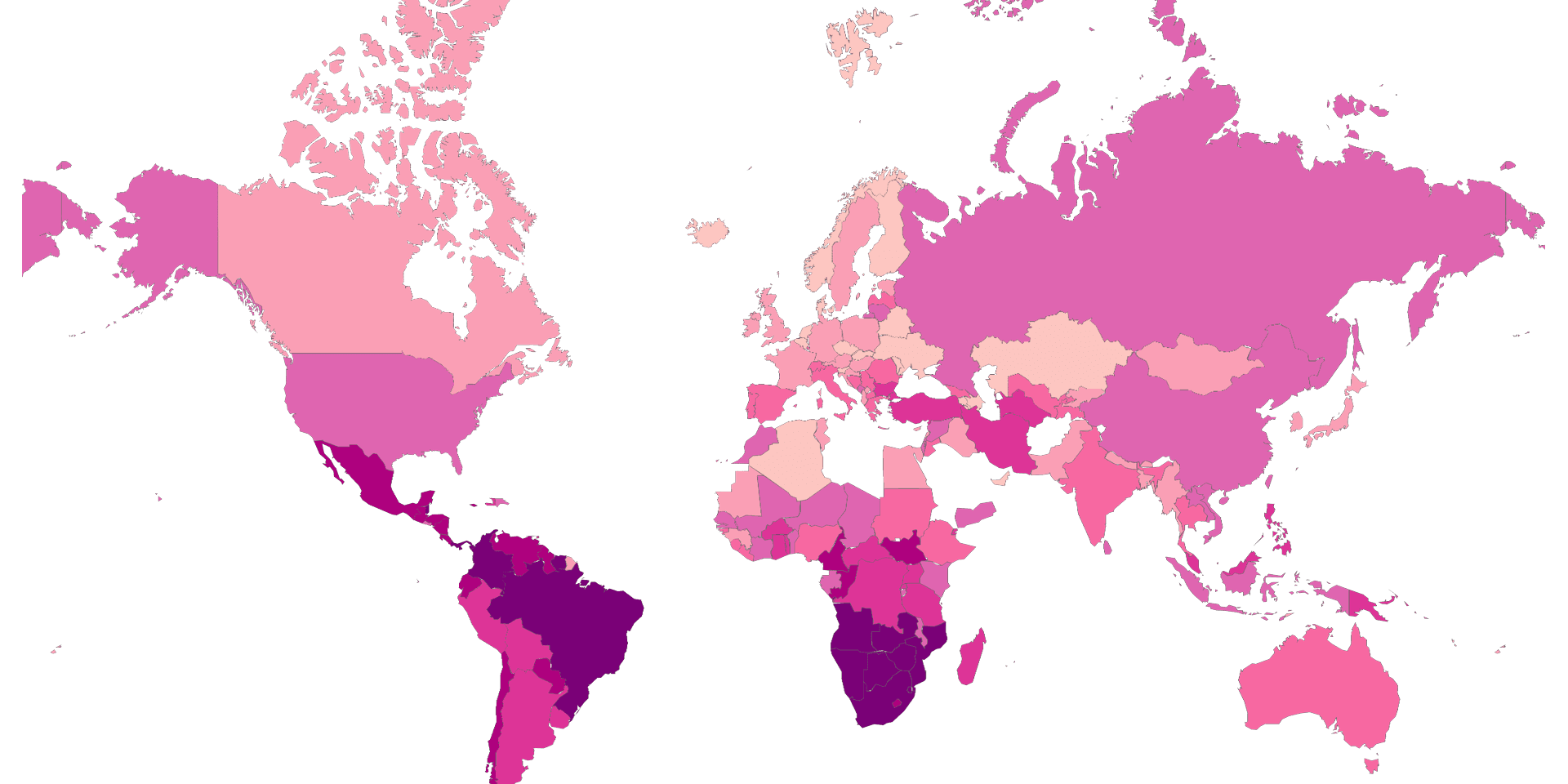 Gini Coefficient by Country Map