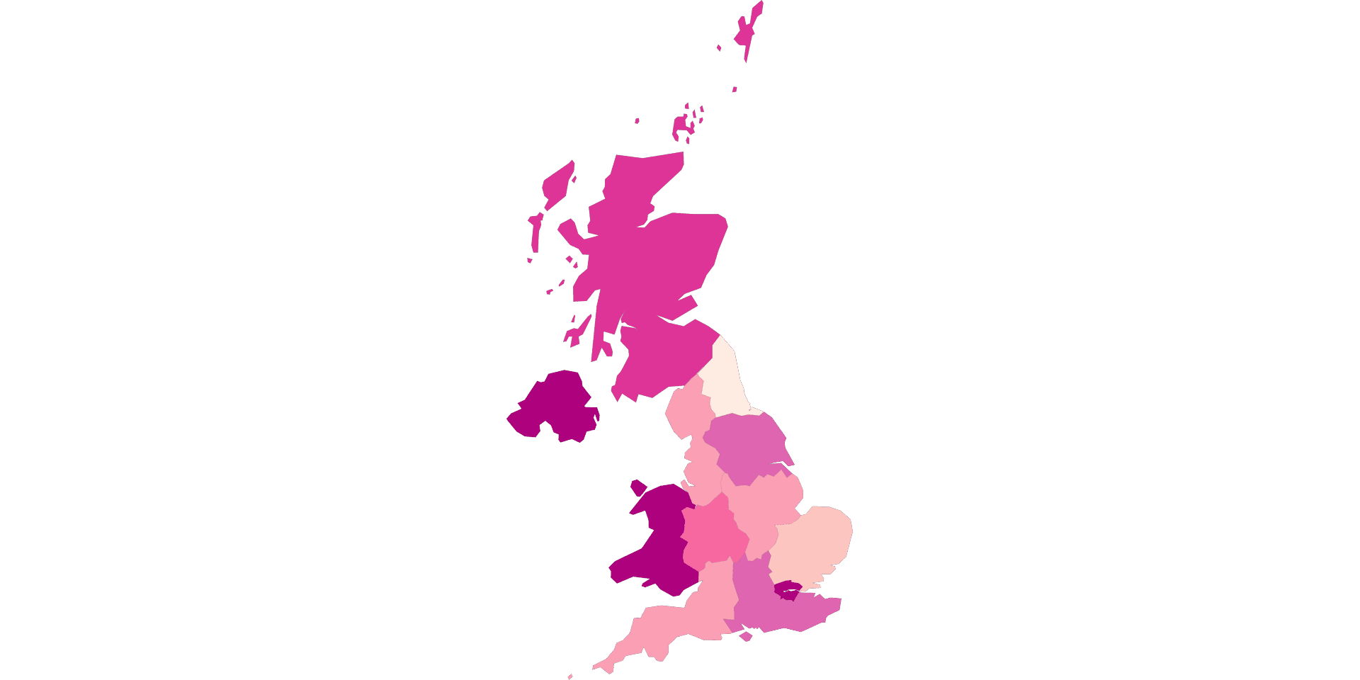 UK Rental Price Increases December 2016-2023 by Region
