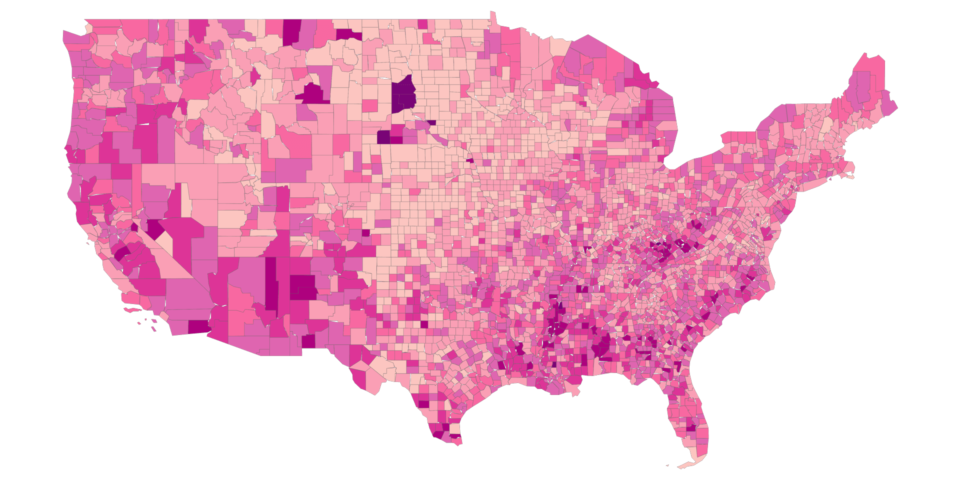 United States Unemployment Rate by County
