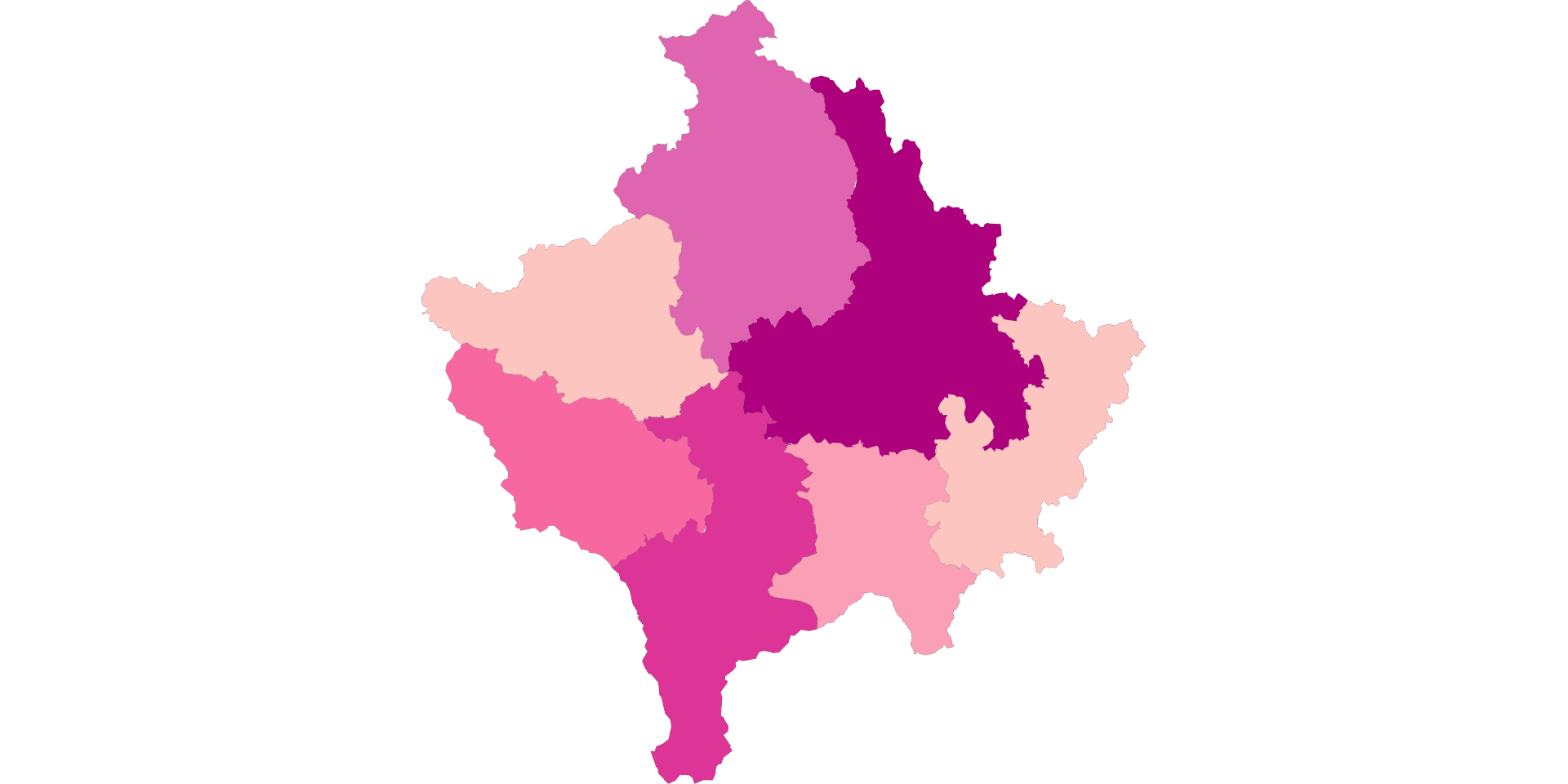 Kosovo Ethnicity by District Map