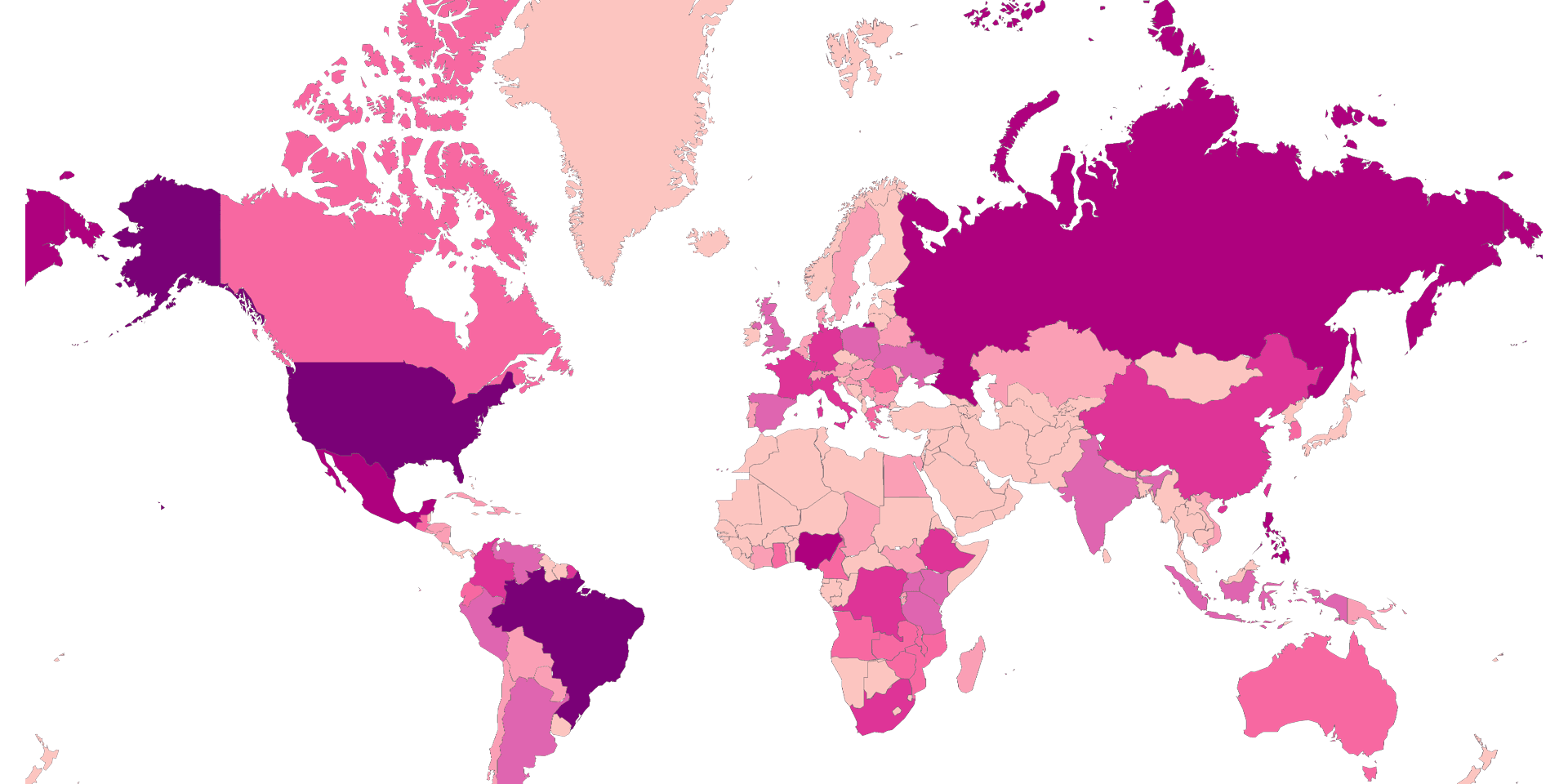 Number Of Christians by Country Map (2024)