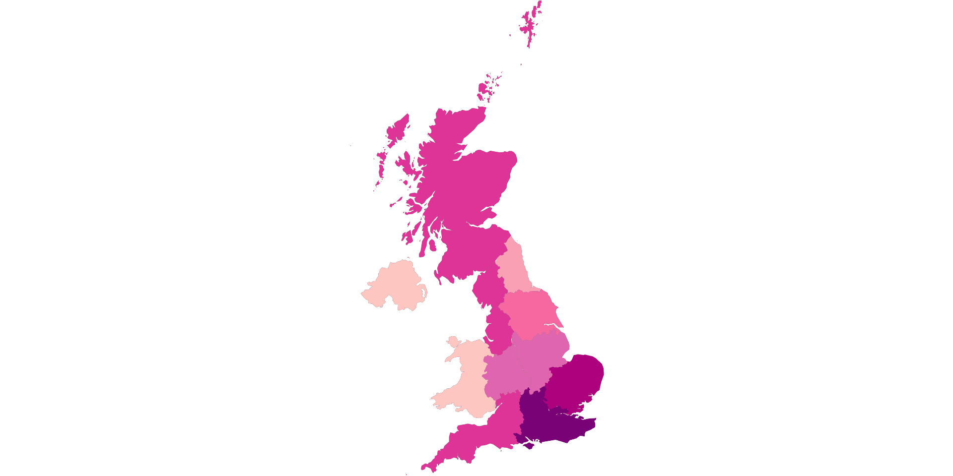 UK Pay Disparity by Region (NUTS LEVEL 1) SEP 2023