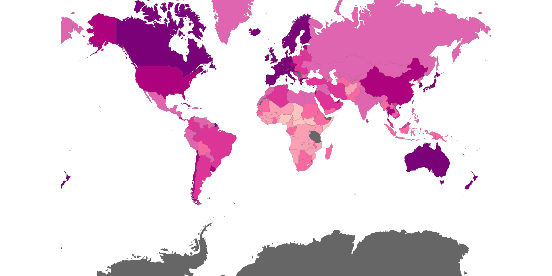 Global Life Expectancy (2020) Map